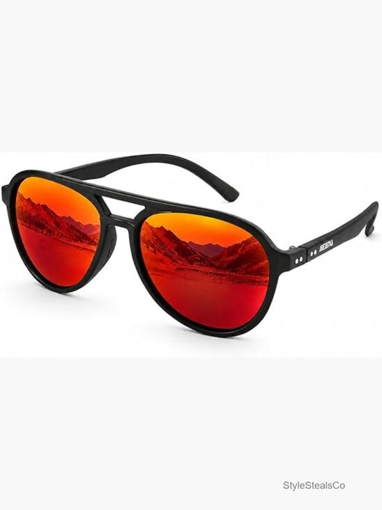 Polarized Aviator Sunglasses, UV400 Protection Lightweight Metal Frame main image 4